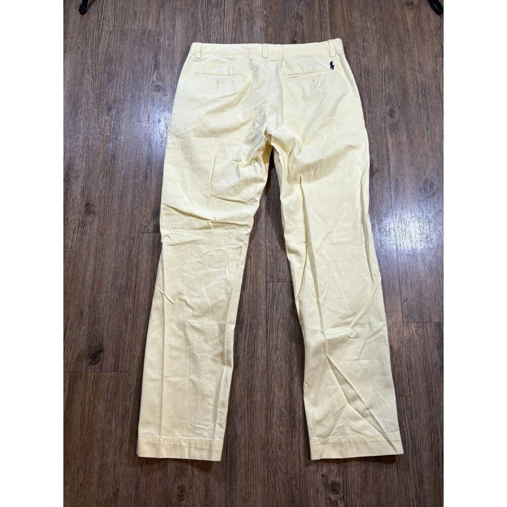 Polo Ralph Lauren Mens Chino Pants 33x32 (fits 32x31) Yellow Straight Fit Cotton
